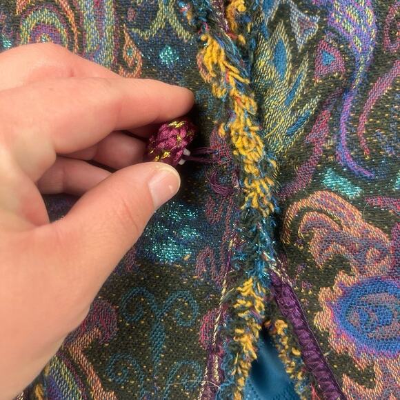 The Limited Blazer Size 6 Multicolor Paisley Textured Trim Artsy Wool Blend - Picture 3 of 11
